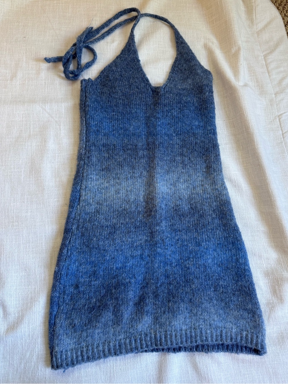 Princess Polly Ombre Blue Halter Knit Slip Dress